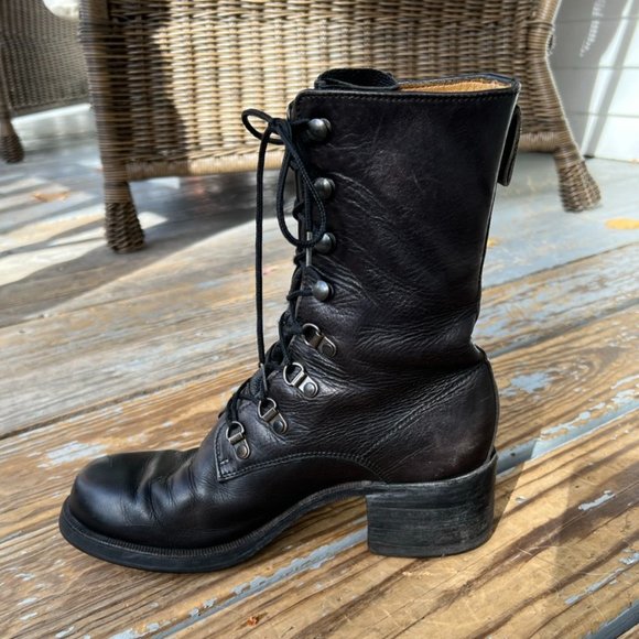 Combat Boots Block Heel, Lace-up . - Picture 4 of 6